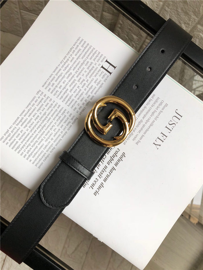 Gucci Leather belt with interlocking G buckle 38mm High