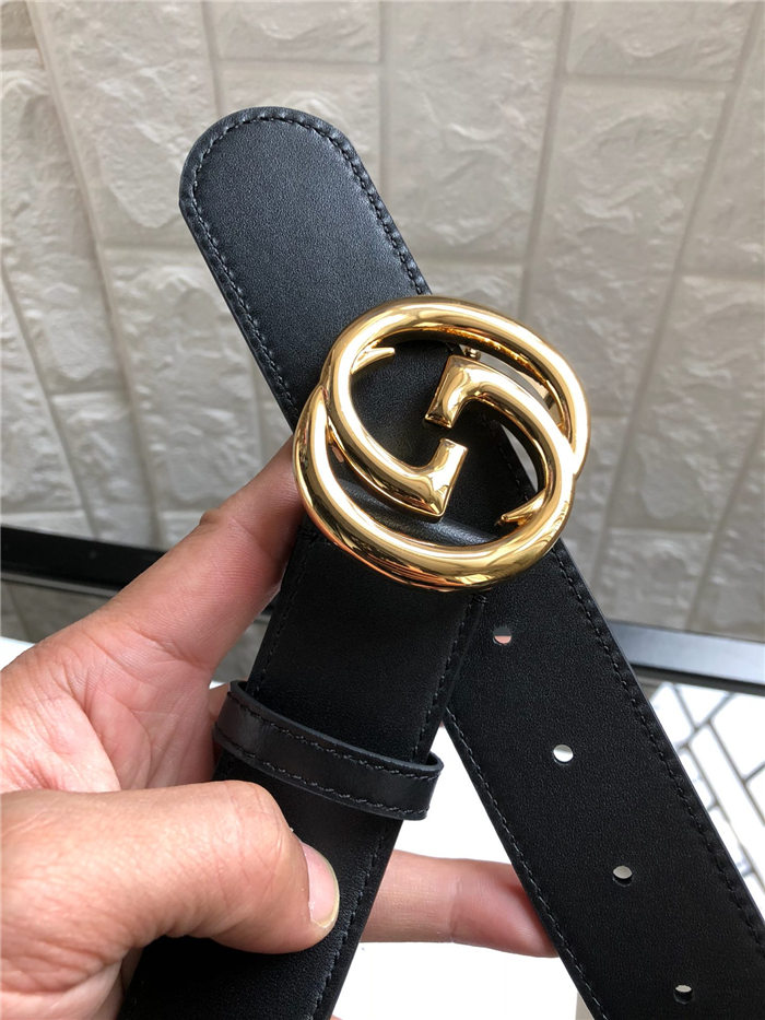 Gucci Leather belt with interlocking G buckle 38mm High