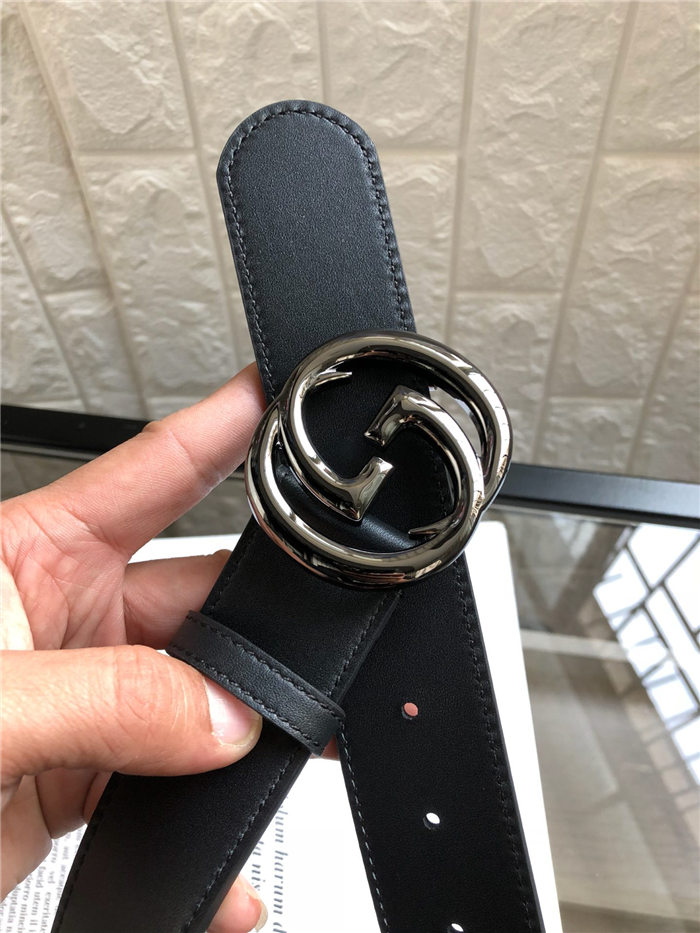 Gucci Leather belt with interlocking G buckle 38mm High