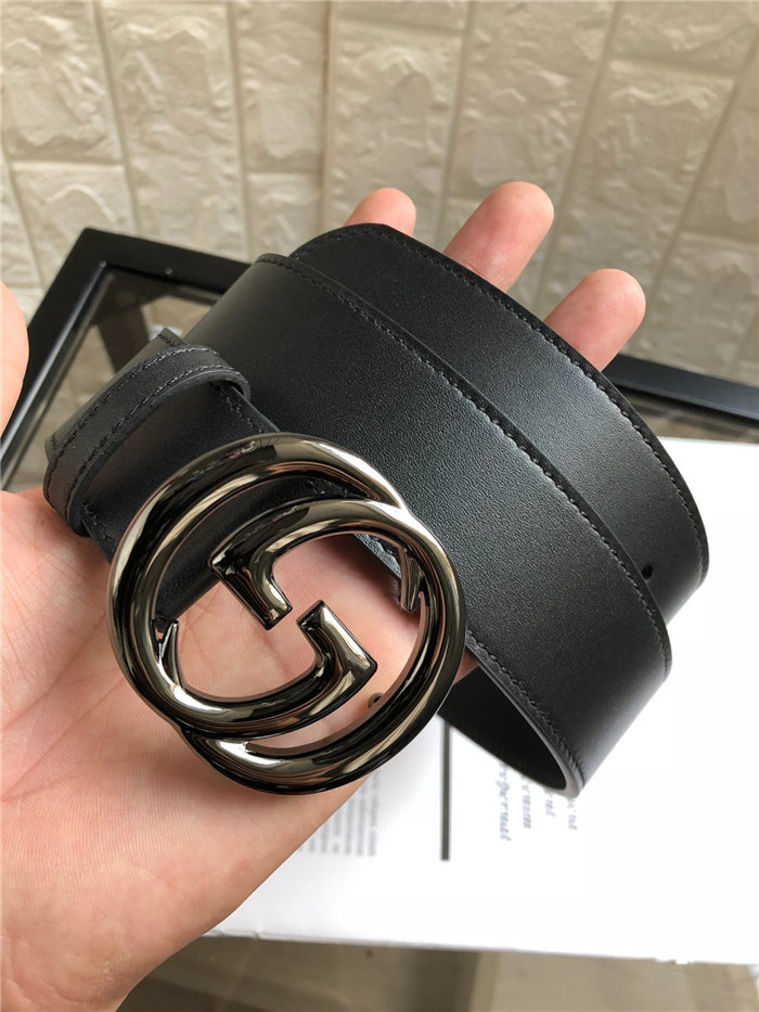 Gucci Leather belt with interlocking G buckle 38mm High