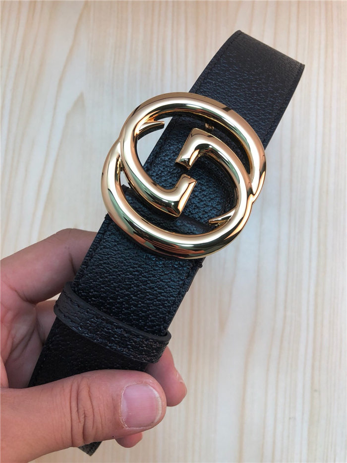 Gucci Leather belt with interlocking G buckle 38mm High