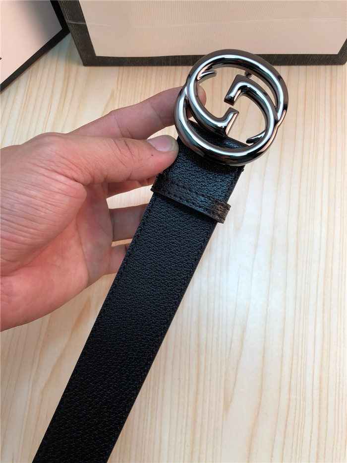 Gucci Leather belt with interlocking G buckle 38mm High