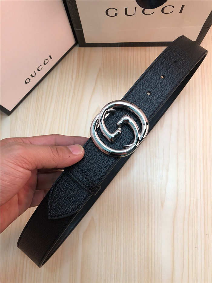 Gucci Leather belt with interlocking G buckle 38mm High