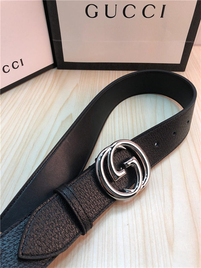 Gucci Leather belt with interlocking G buckle 38mm High