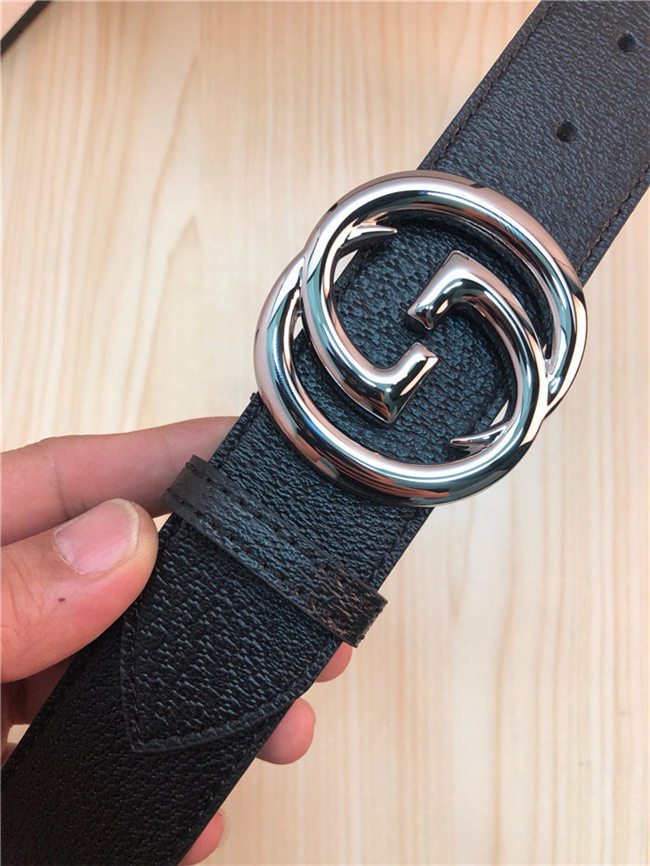 Gucci Leather belt with interlocking G buckle 38mm High