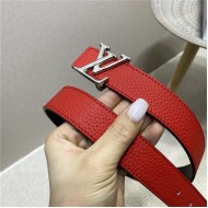 Louis Vuitton LV INITIALES 30MM REVERSIBLE BELT Leather Red/Black High