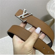 Louis Vuitton LV INITIALES 30MM REVERSIBLE BELT Leather Camel/Black High