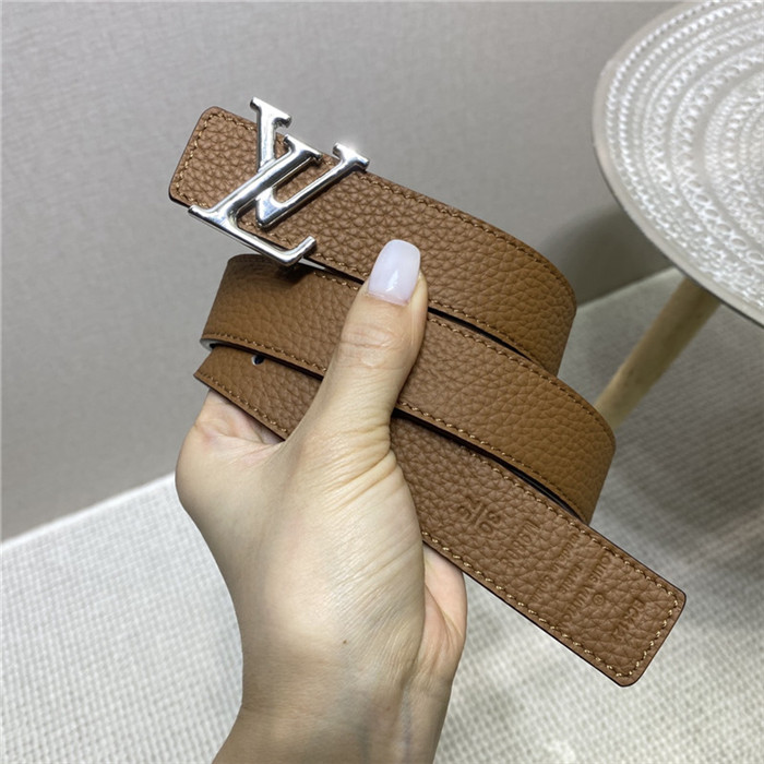 Louis Vuitton LV INITIALES 30MM REVERSIBLE BELT Leather Camel/Black High