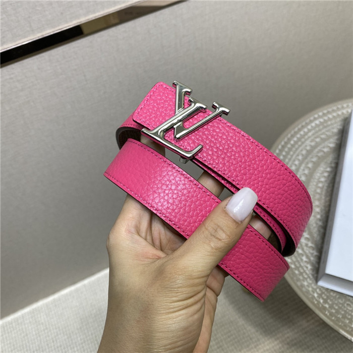 Louis Vuitton LV INITIALES 30MM REVERSIBLE BELT Leather Fuchsia/Grey High