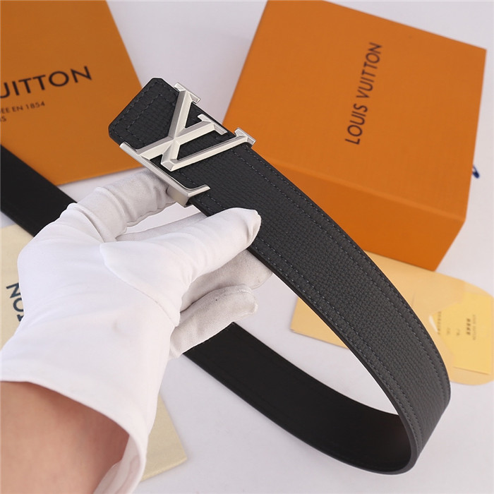 Louis Vuitton LV PYRAMIDE 40MM BELT Leather Dk Grey High