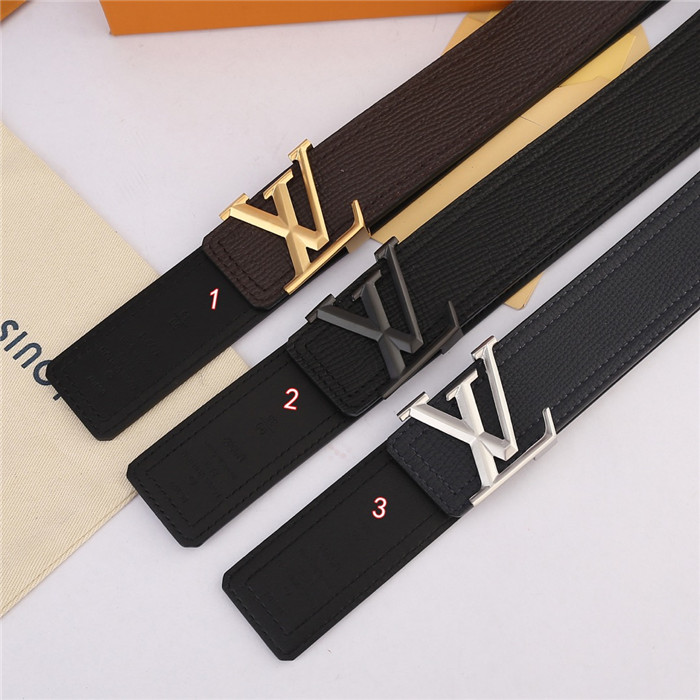 Louis Vuitton LV PYRAMIDE 40MM BELT Leather Dk Grey High