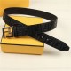 Fendi FF Leather Belt 38mm FF Buckle High