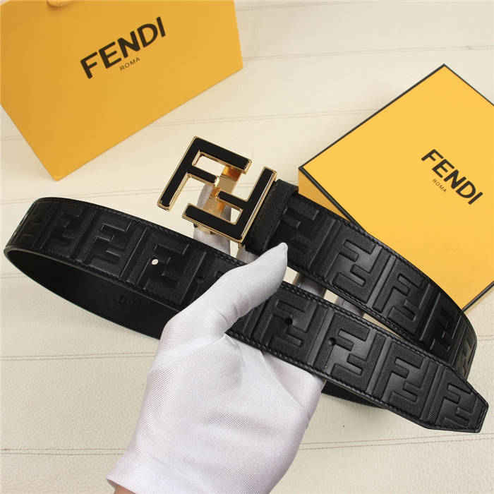 Fendi FF Leather Belt 38mm FF Buckle High