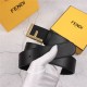 Fendi Leather Belt 38mm F Buckle in High