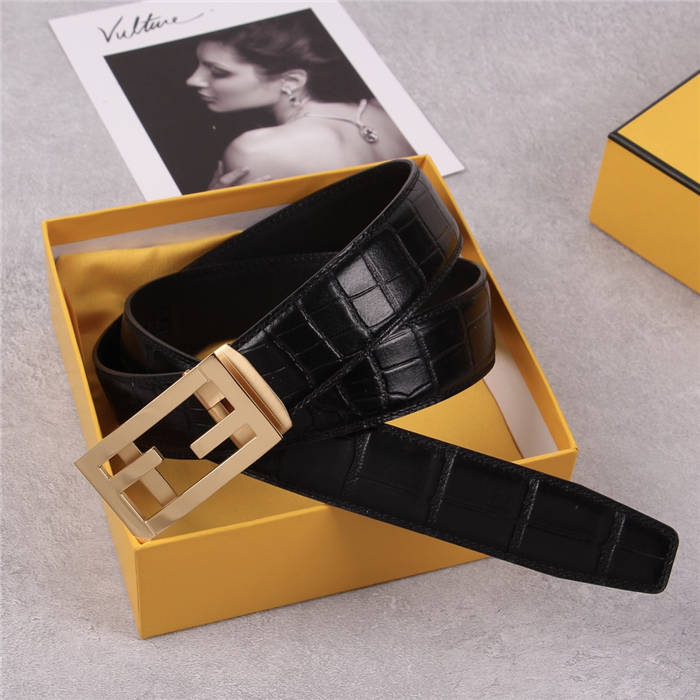 Fendi Crocodile Belt 35mm Baguette Buckle High