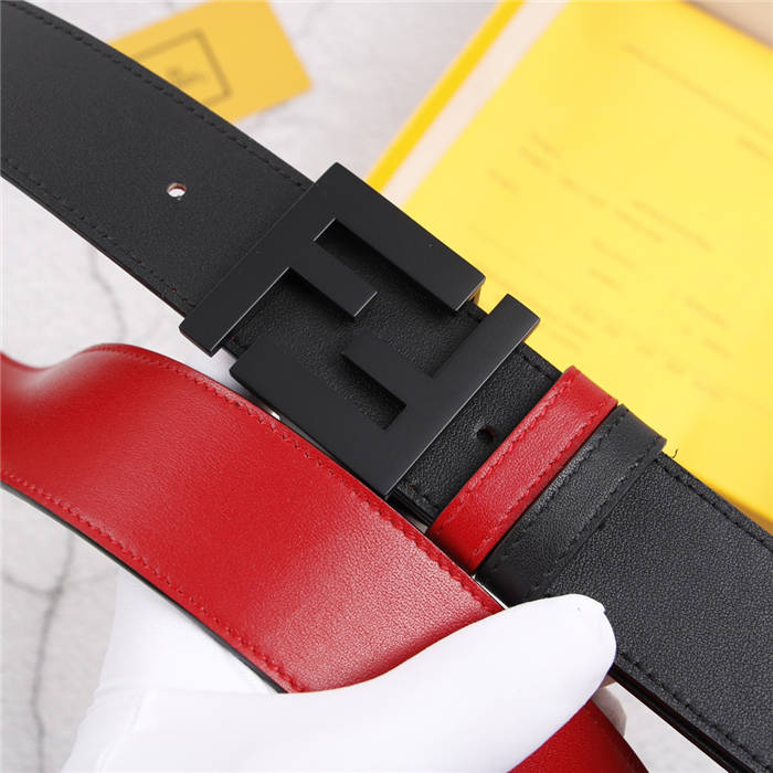 Fendi Leather Belt 40mm FF Buckle Red High