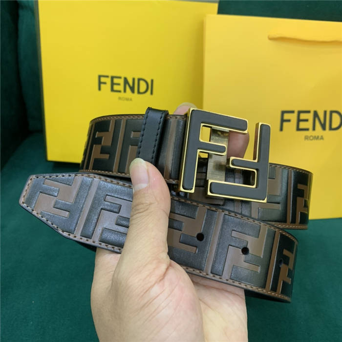 Fendi FF Leather Belt 38mm FF Buckle High