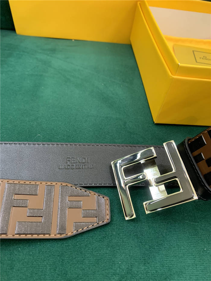 Fendi FF Leather Belt 38mm FF Buckle High