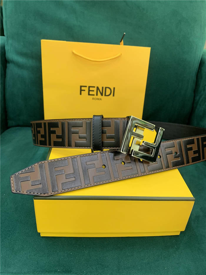 Fendi FF Leather Belt 38mm FF Buckle High