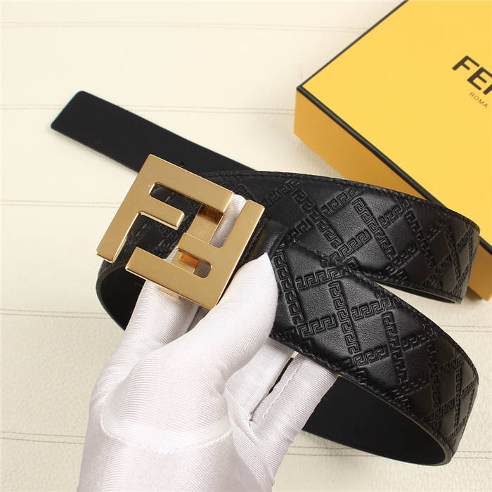 Fendi FF Leather Belt 38mm FF Buckle High