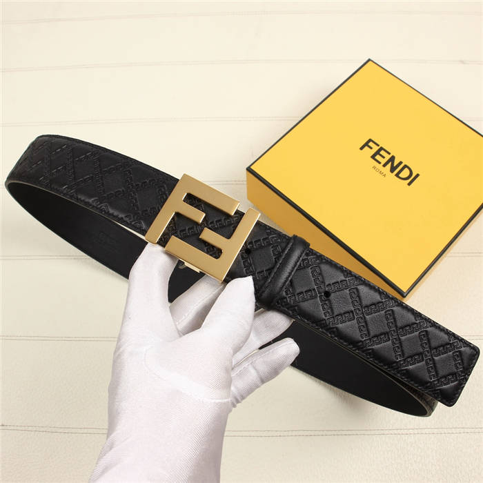 Fendi FF Leather Belt 38mm FF Buckle High