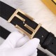 Fendi Leather Reversible Belt 35mm FF Buckle High