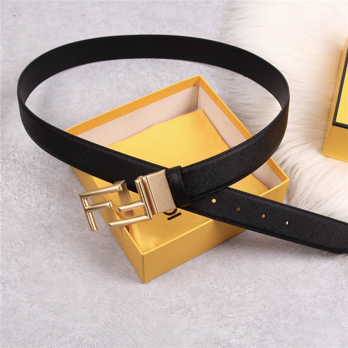 Fendi Leather Reversible Belt 35mm FF Buckle High