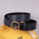 Fendi Leather Belt 38mm Stud-buckle Navy High