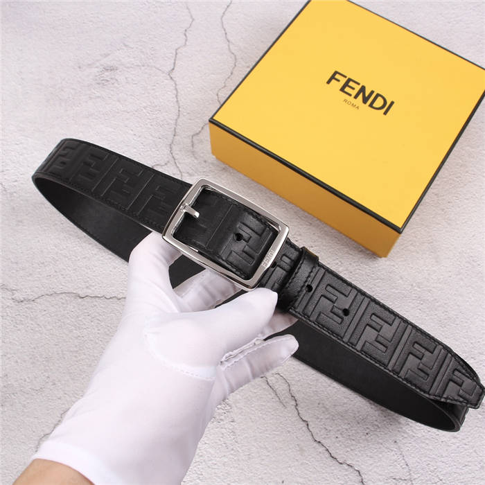 Fendi FF Leather Belt 35mm Pin Buckle High