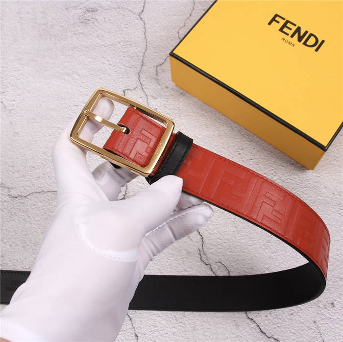 Fendi FF Leather Belt 35mm Pin Buckle High