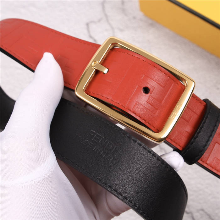 Fendi FF Leather Belt 35mm Pin Buckle High