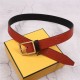 Fendi FF Leather Belt 35mm Pin Buckle High