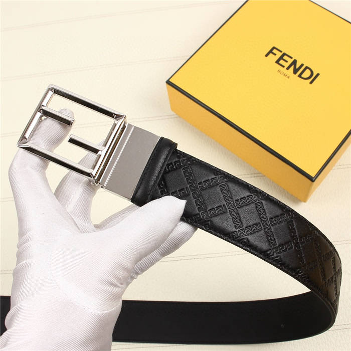 Fendi FF Leather Belt 38mm Baguette Buckle High