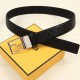 Fendi FF Leather Belt 38mm Baguette Buckle High