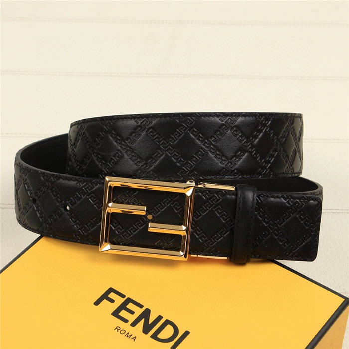 Fendi FF Leather Belt 38mm Baguette Buckle High