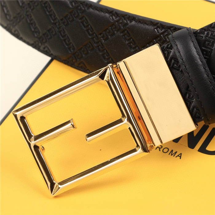 Fendi FF Leather Belt 38mm Baguette Buckle High