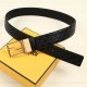 Fendi FF Leather Belt 38mm Baguette Buckle High