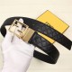 Fendi FF Leather Belt 38mm Baguette Buckle High