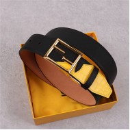 Fendi Leather Belt 38mm Baguette Buckle Crocodile High