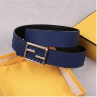 Fendi Leather Belt 40mm Baguette Buckle Navy High