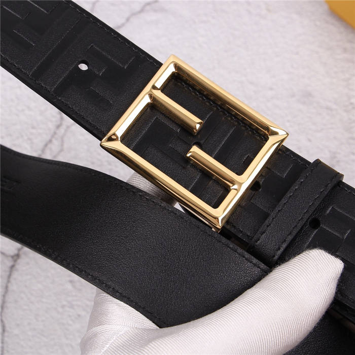 Fendi FF Leather Belt 38mm Baguette Buckle High