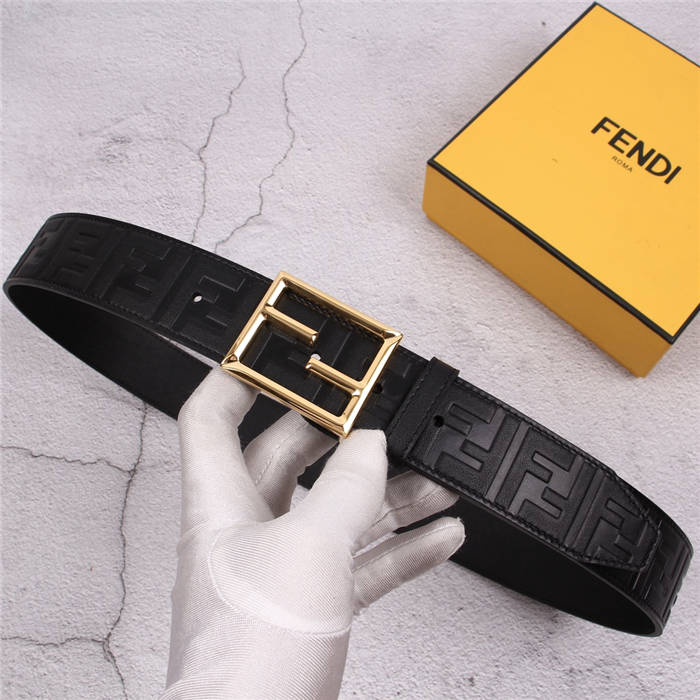 Fendi FF Leather Belt 38mm Baguette Buckle High