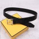 Fendi FF Leather Belt 38mm Baguette Buckle High