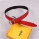 Fendi Leather Belt 35mm Pin Buckle Red High