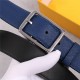 Fendi Leather Belt 35mm Pin Buckle Blue High