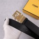 Fendi Leather Belt 38mm FF Buckle Black High