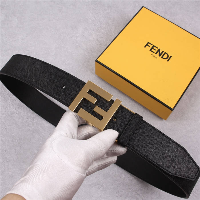 Fendi Leather Belt 38mm FF Buckle Black High