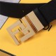 Fendi Leather Belt 38mm FF Buckle Black High