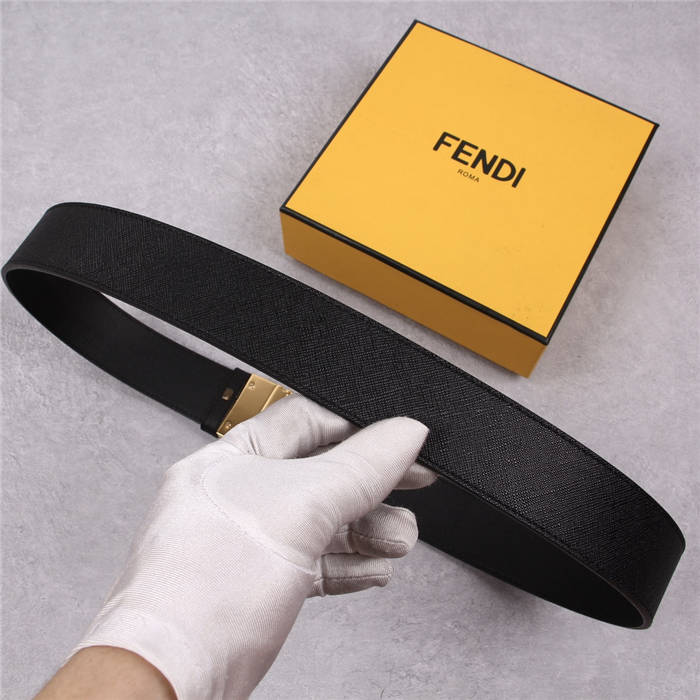 Fendi Leather Belt 38mm FF Buckle Black High