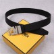 Fendi Leather Belt 38mm FF Buckle Black High